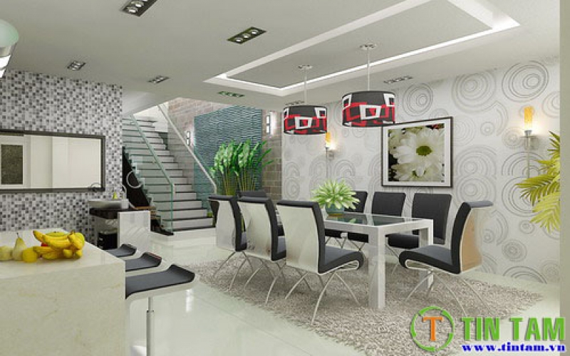 Giấy dán tường phòng khách q10